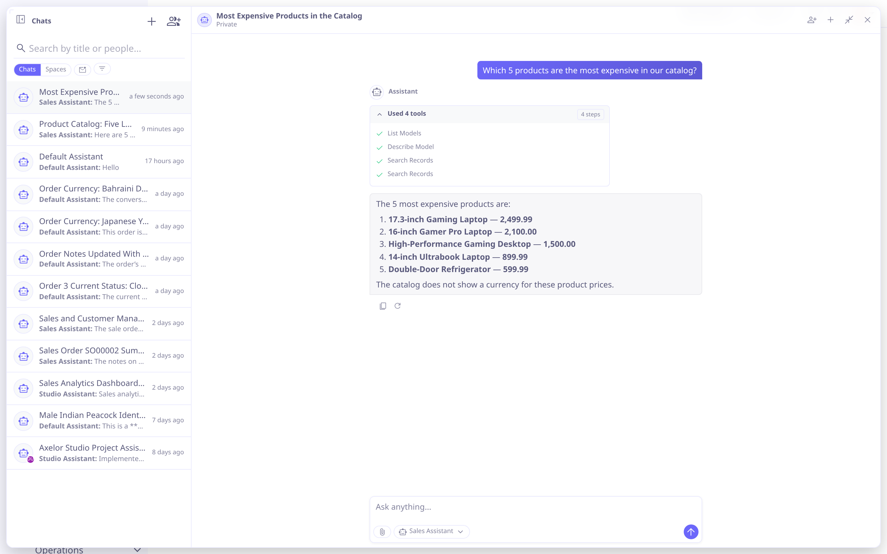 Chat panel