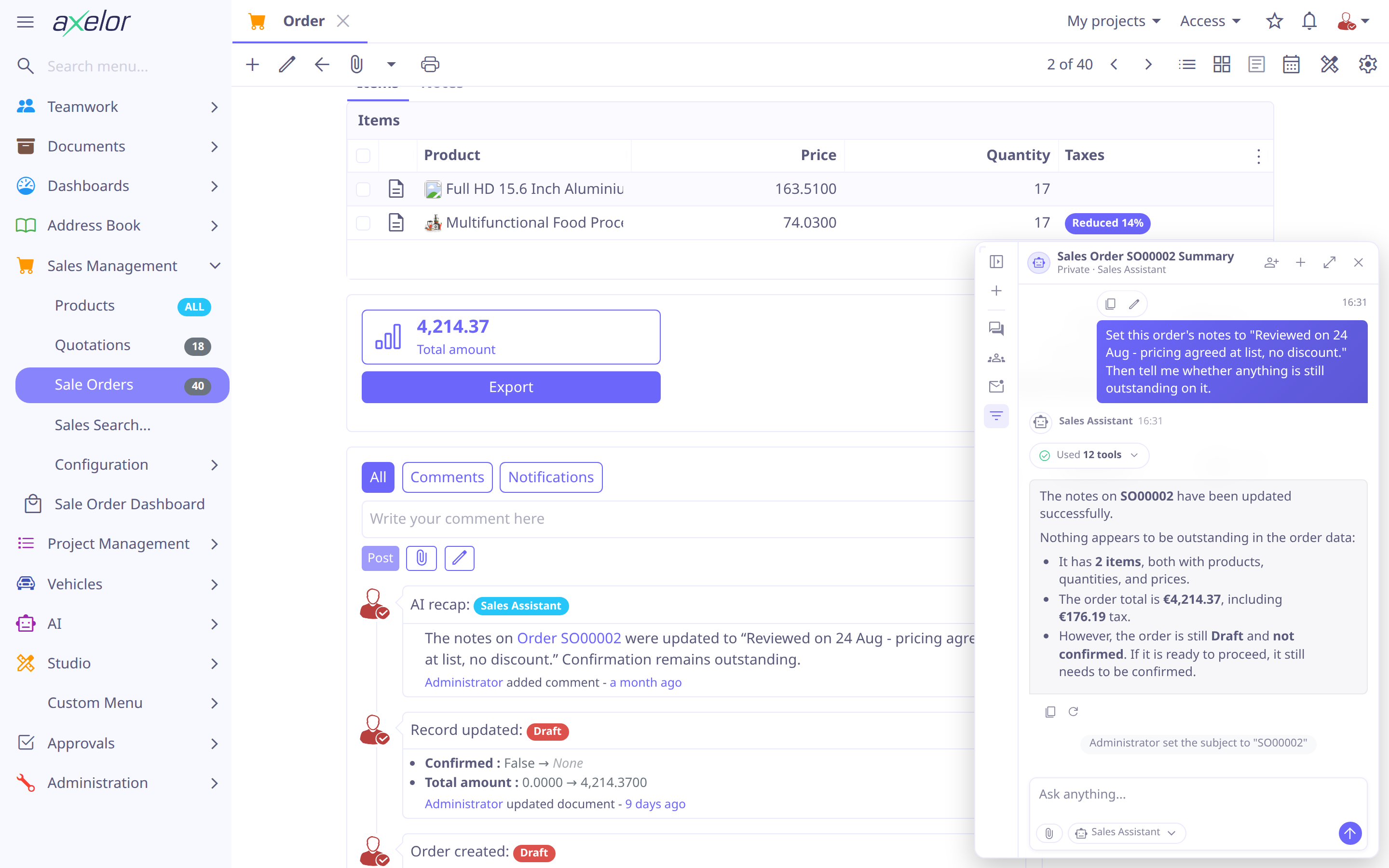 AI Assistant chat