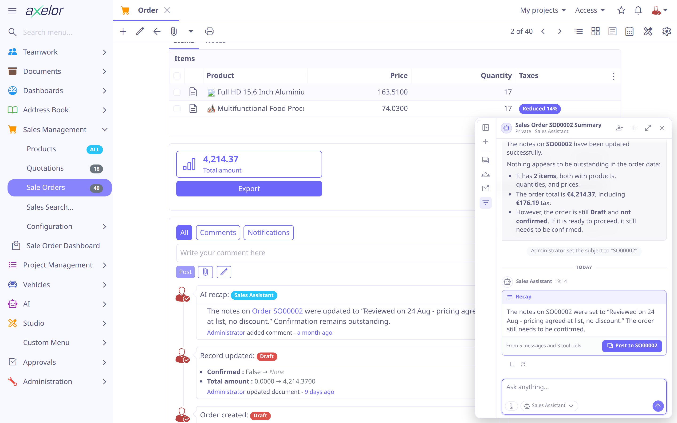 A recap card and its post-to-record button
