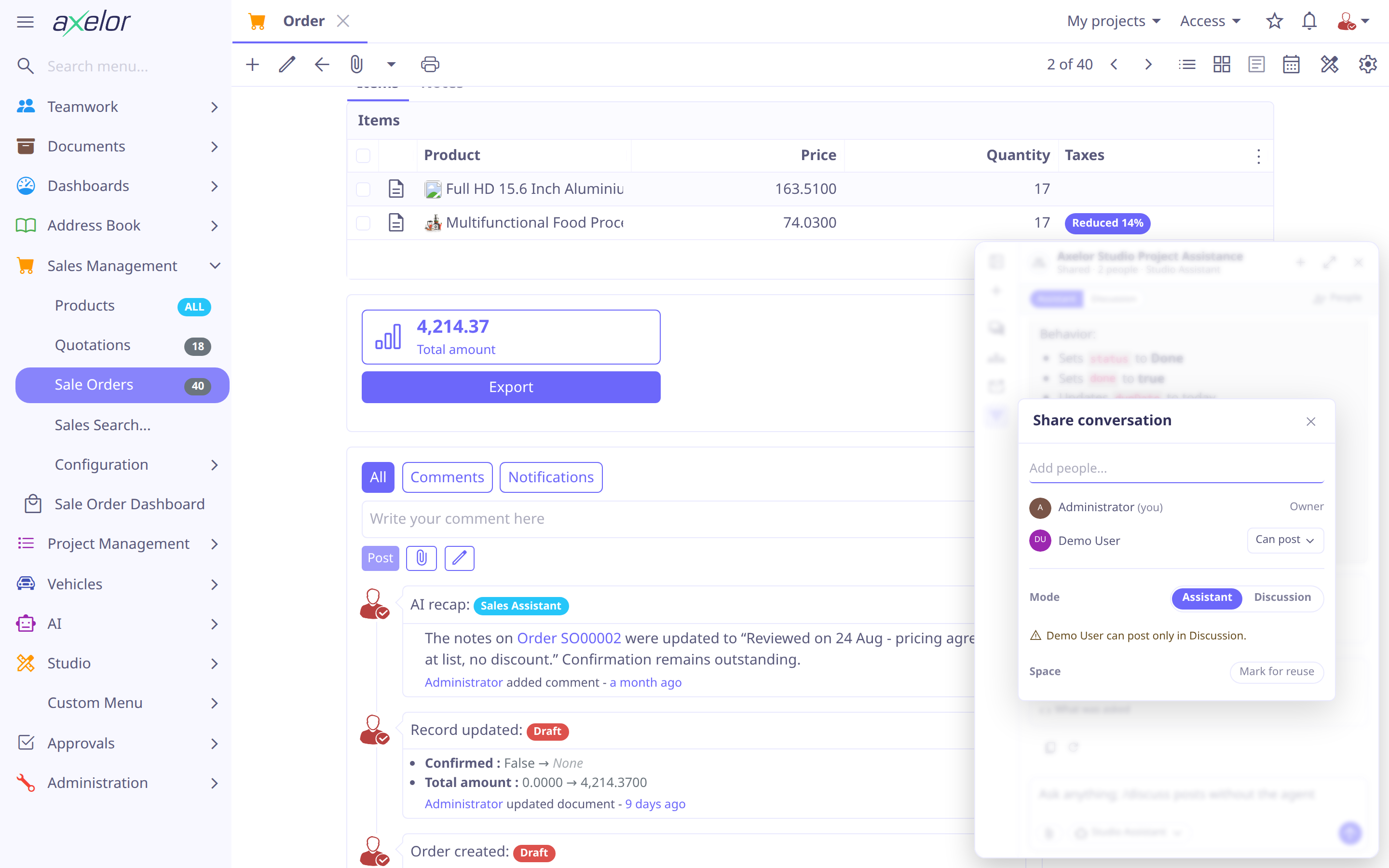 Share conversation dialog