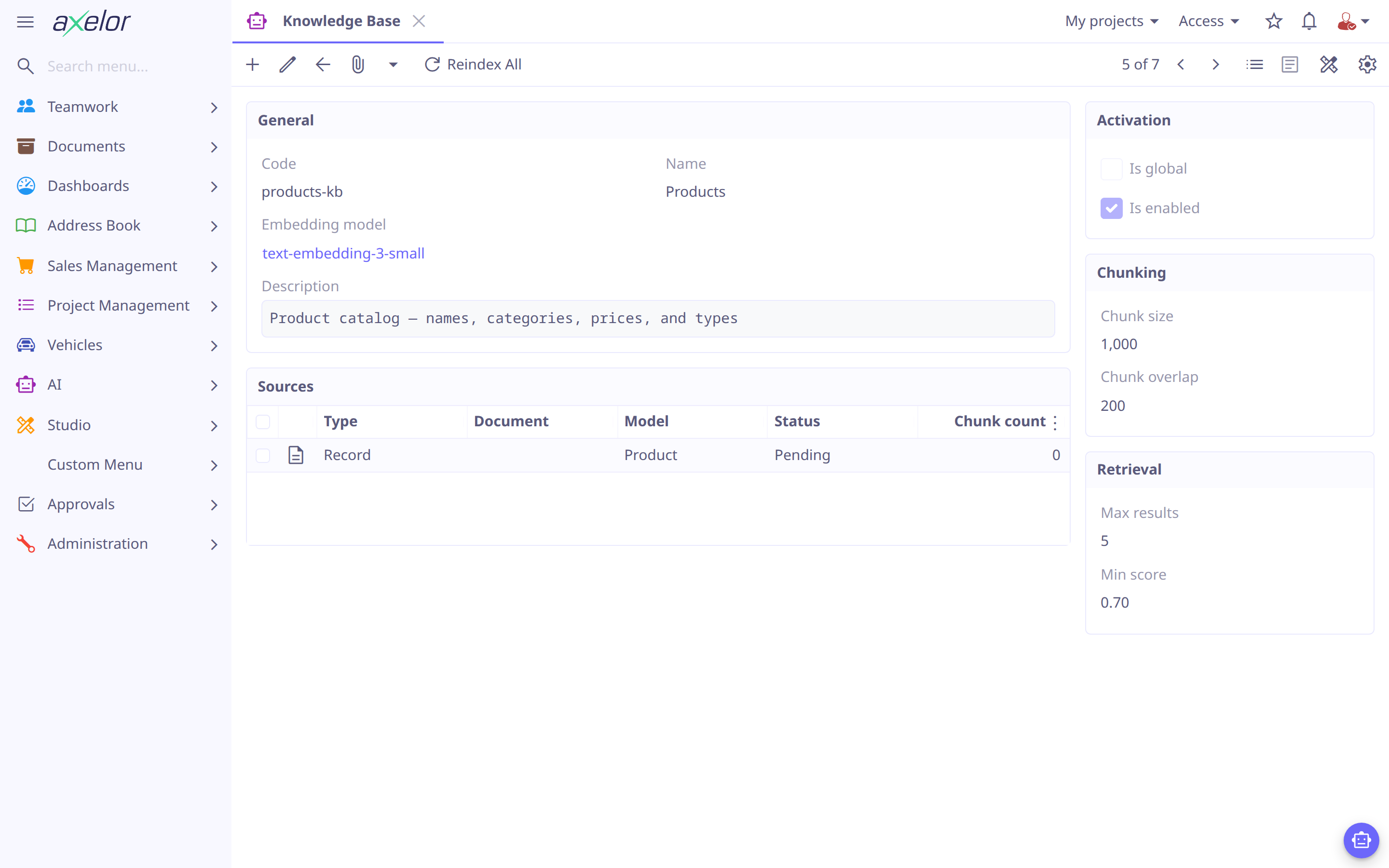 Knowledge base form