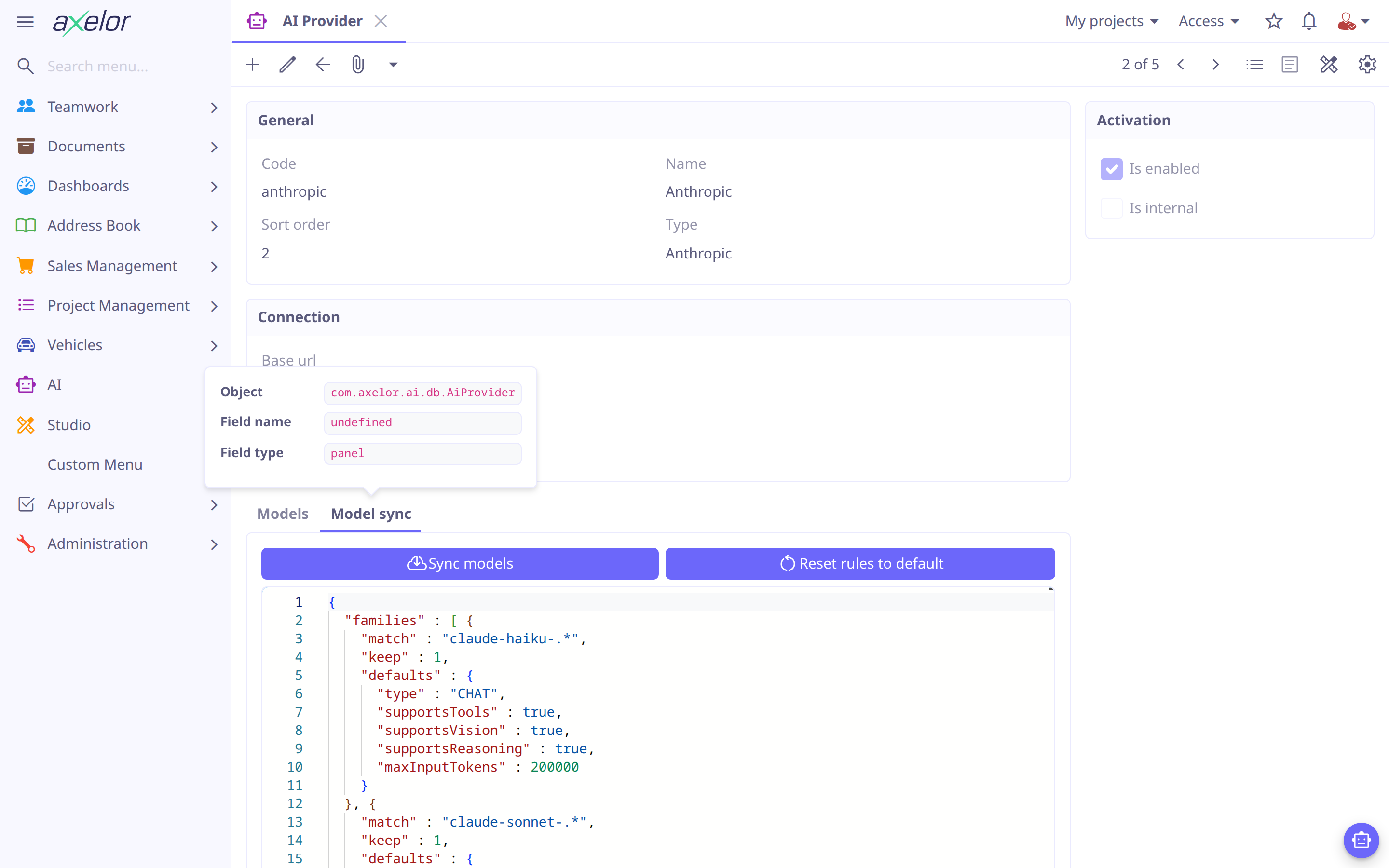 Provider form