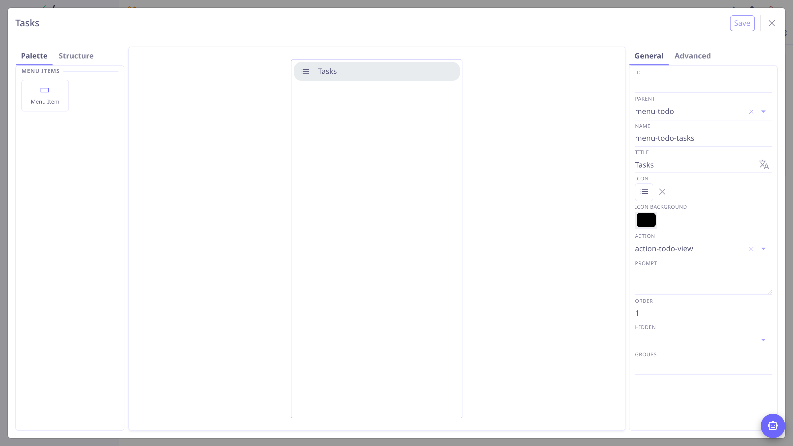 Menu designer