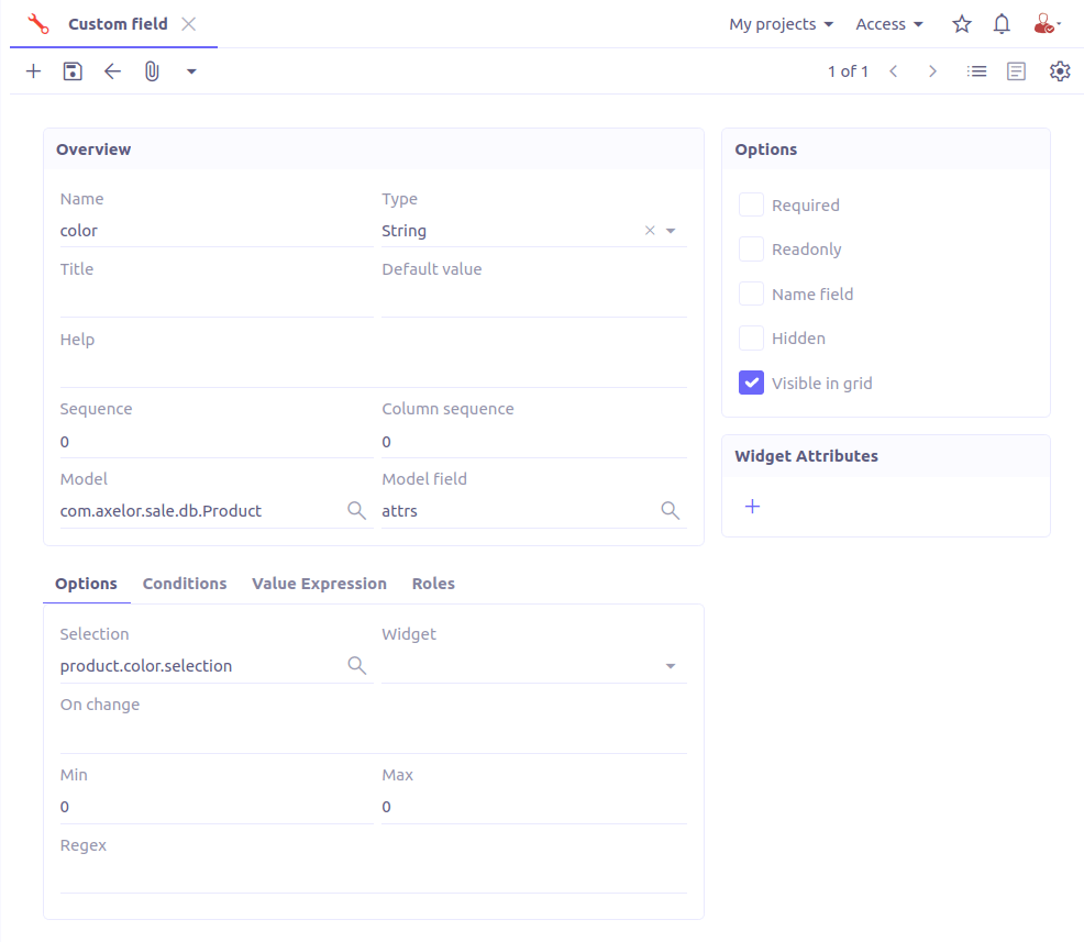 custom fields form