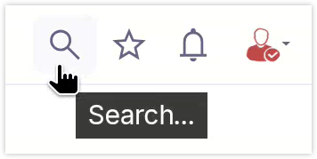 Global search icon in navigation bar