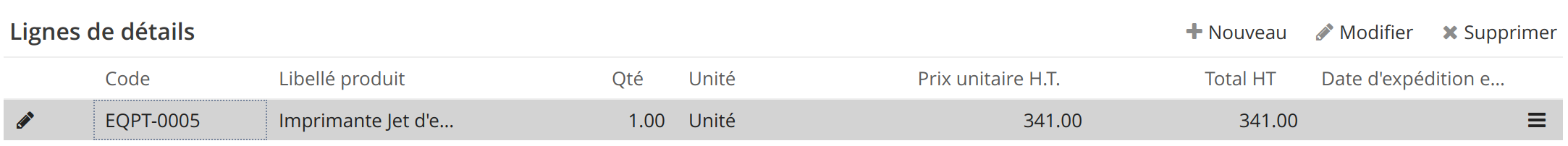 Prix de l&#39;imprimante sur la ligne de commande (prix : 341 (=329+8*1.5))