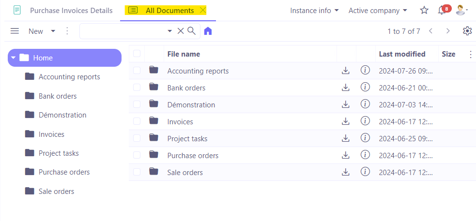 1.1. Access all existing files in the All Files menu. Access: Documents → All Documents.