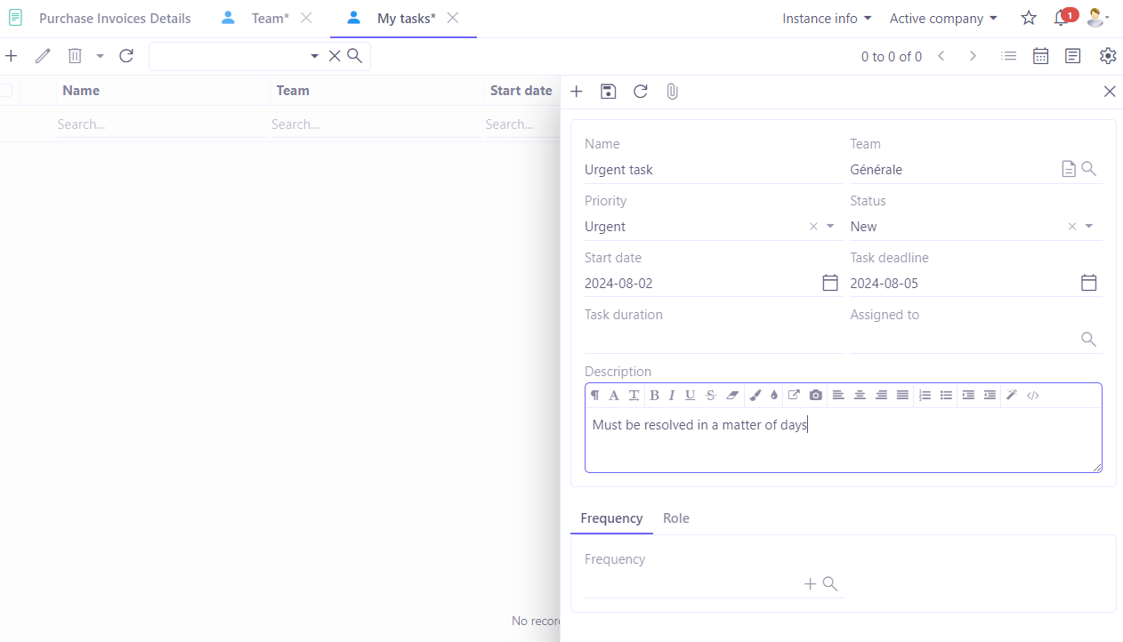 1.1. The task creation page. You can set the priority of a task.