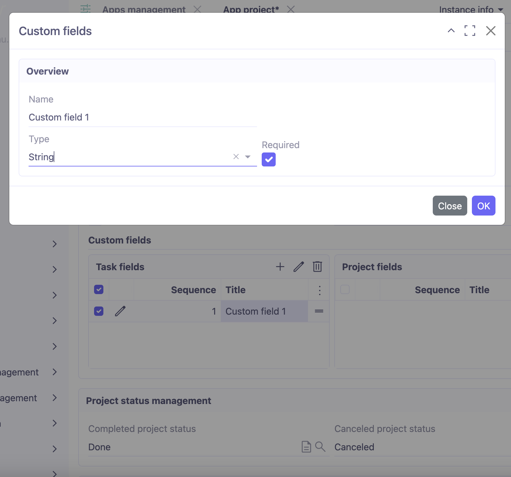 1.2. Required: when you add a new custom field, there will be the Required box. Click on the line in the Custom table and tick the Required box to specify whether the field will be required.