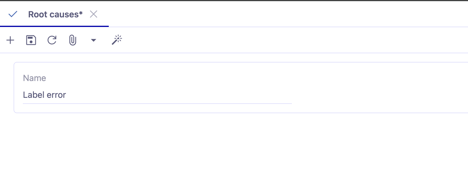 Access : Quality → Configuration → Root causes.