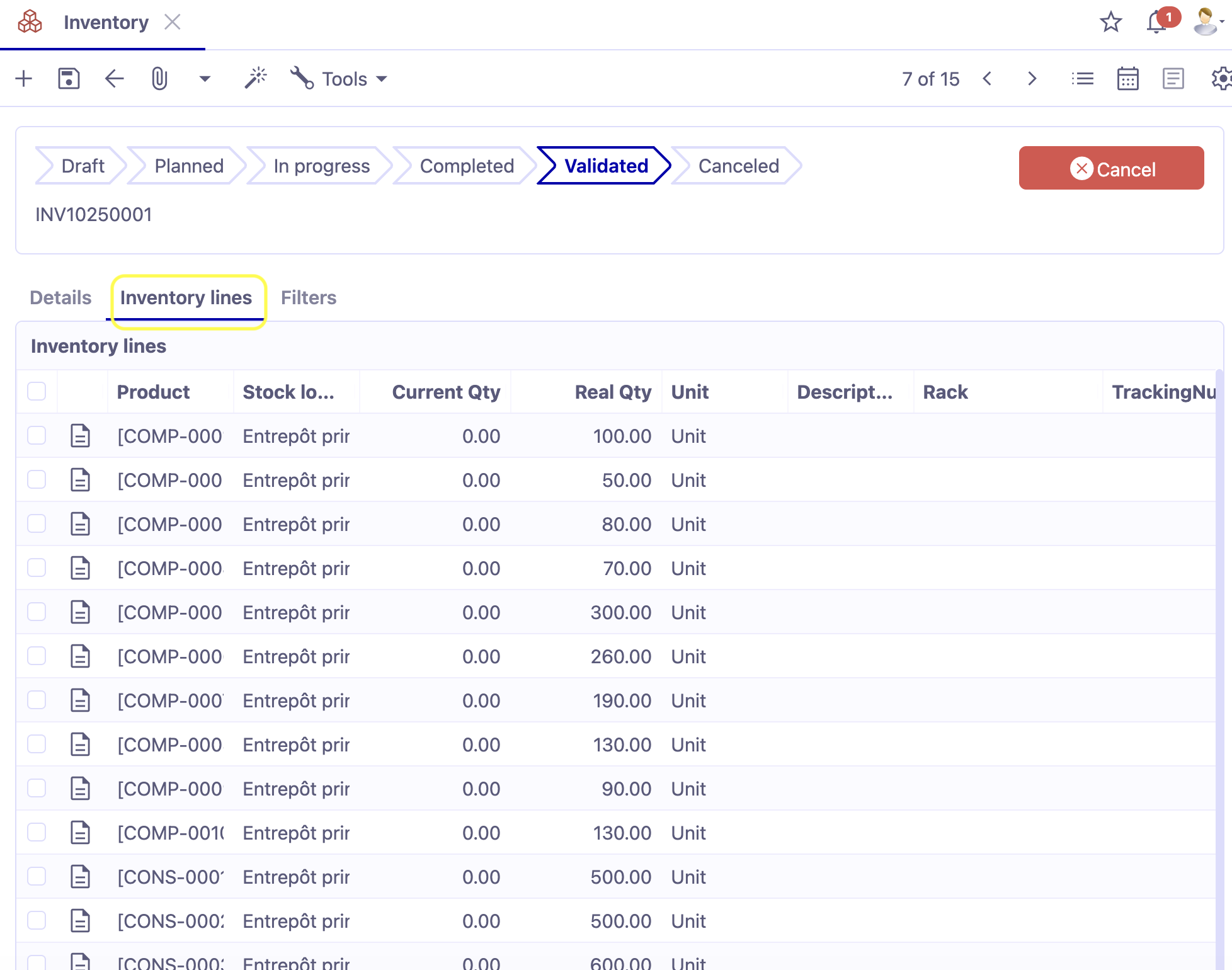 Open Inventory Inventory | Axelor Open Suite