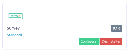 Survey application in the ERP application manager.