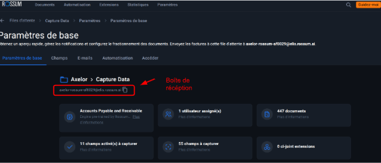1.1. Sur l'image : boite de récéption.