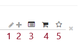 1.9. Les différentes icônes sur le champ de l’adresse : 1) modifier 2) ajouter une nouvelle adresse 3) adresse de facturation 4) adresse de livraison 5) adresse par défaut