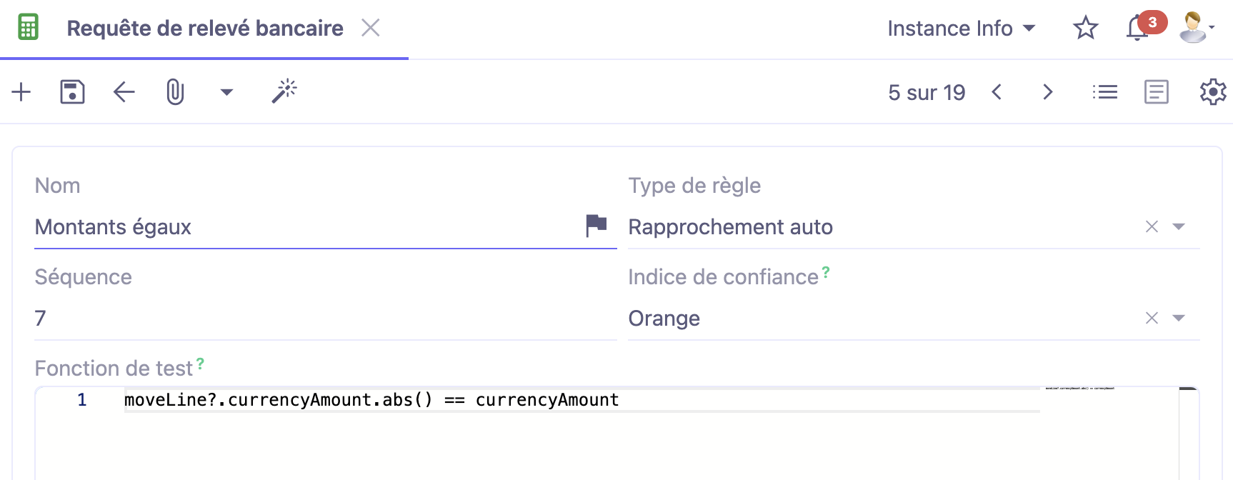 1.1. Accès : Comptabilité → Configuration → Comptabilisation/Rapprochement bancaire → Requêtes de relevés bancaires.