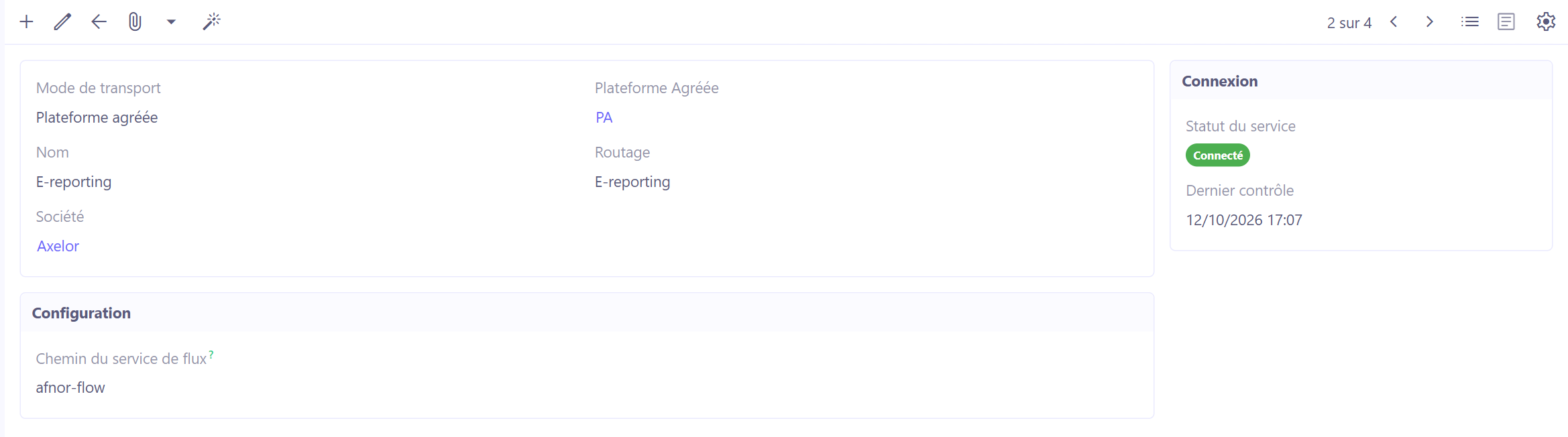 Règle de routage d'e-reporting.