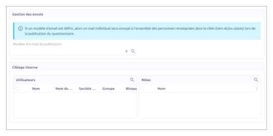 Configuration d'un ciblage interne.