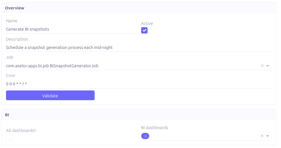 Snapshot scheduler