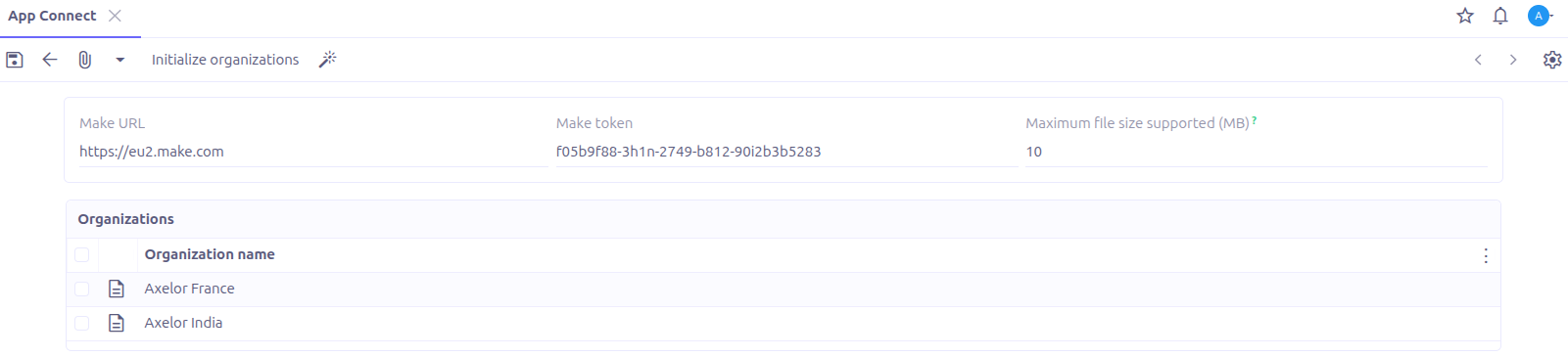 Connect configuration