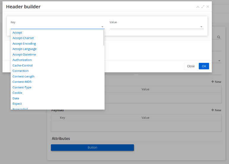 header  builder form