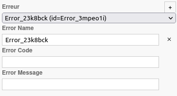 Error event configuration