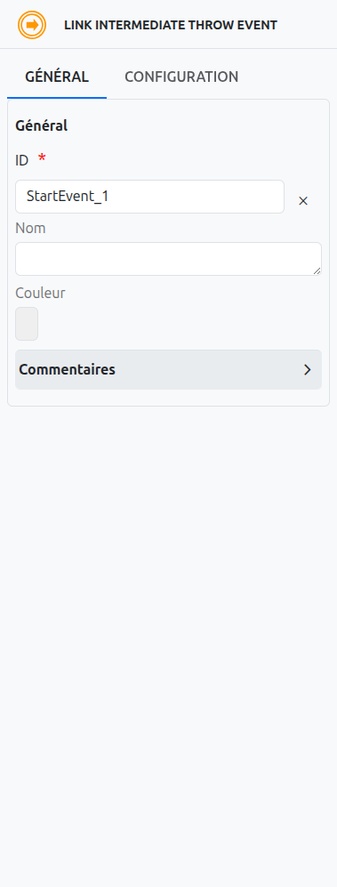 Link event configuration