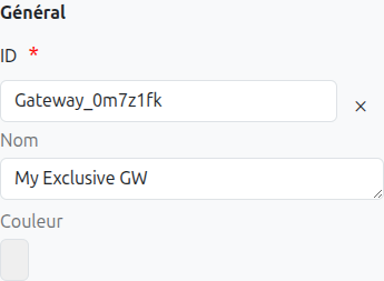 Exclusive gateway configuration