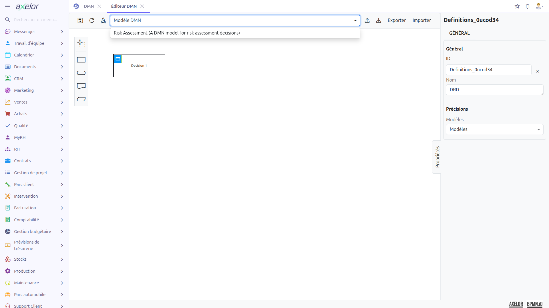 Model selector dropdown