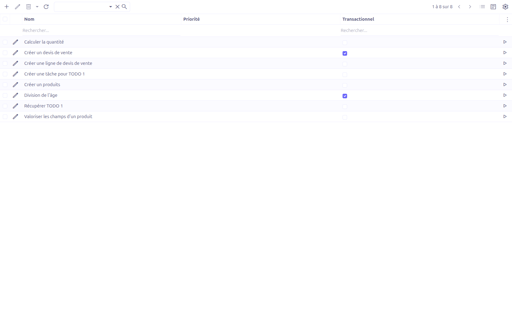 Link Scripts grid view