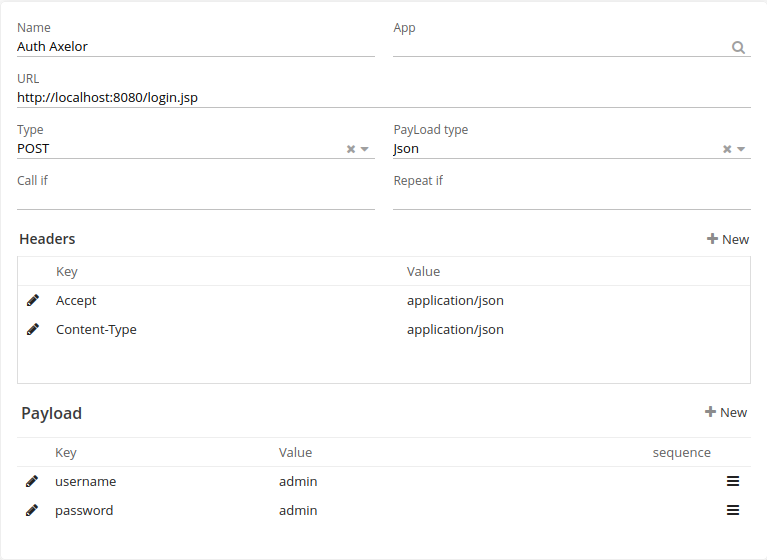 Axelor authentication request