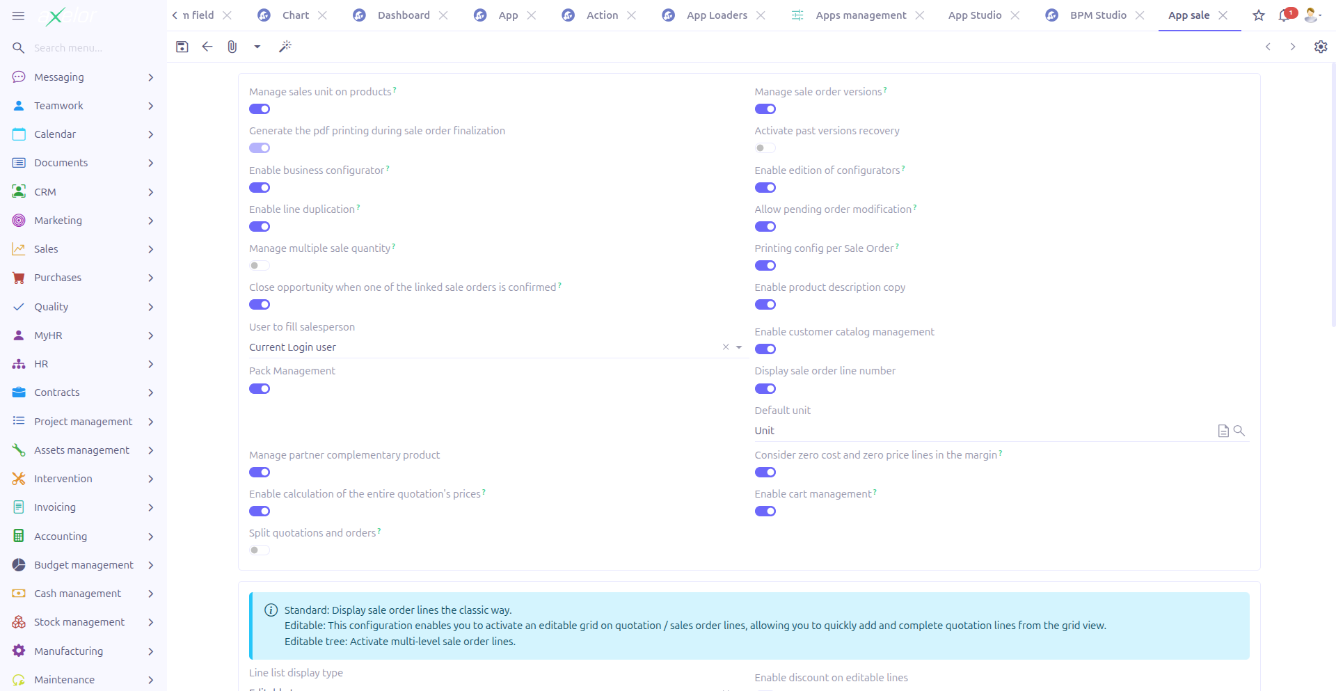 App Management form view