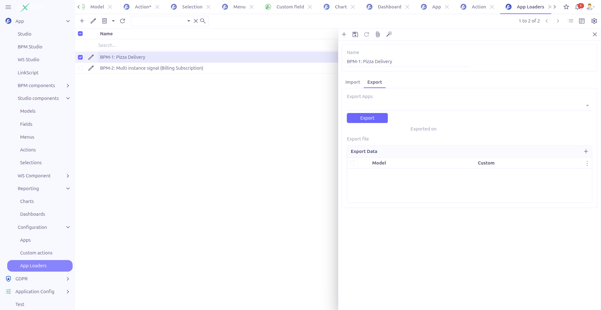 AppDataLoader configuration
