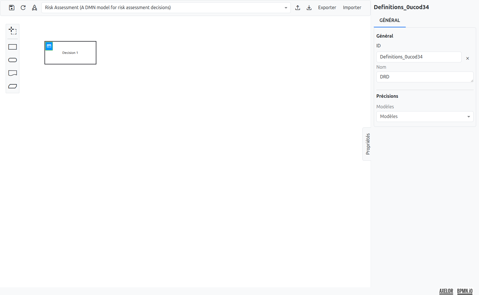 DMN editor layout