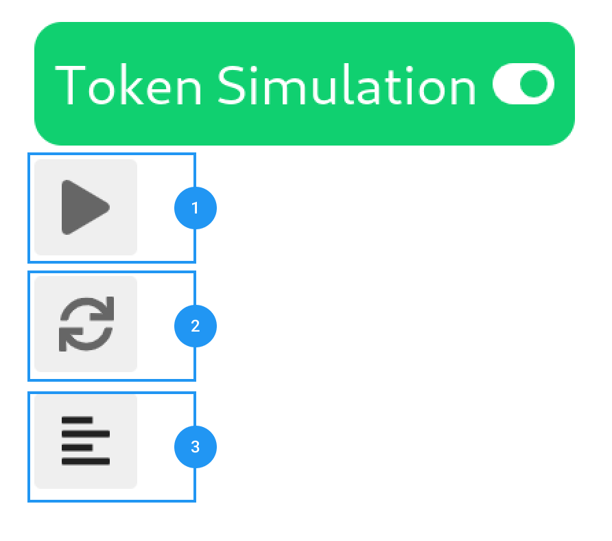 Token simulation palette