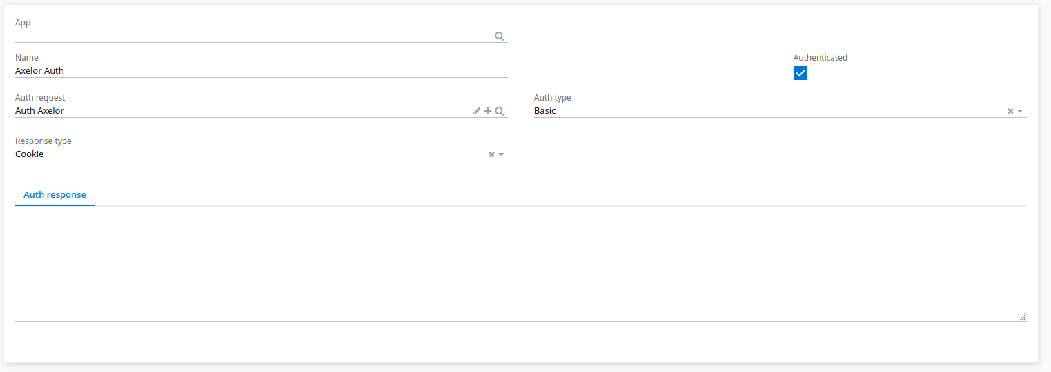 Axelor authentication result
