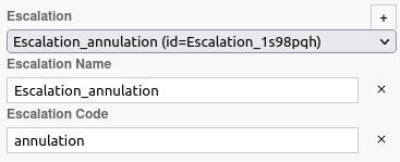 Escalation event configuration