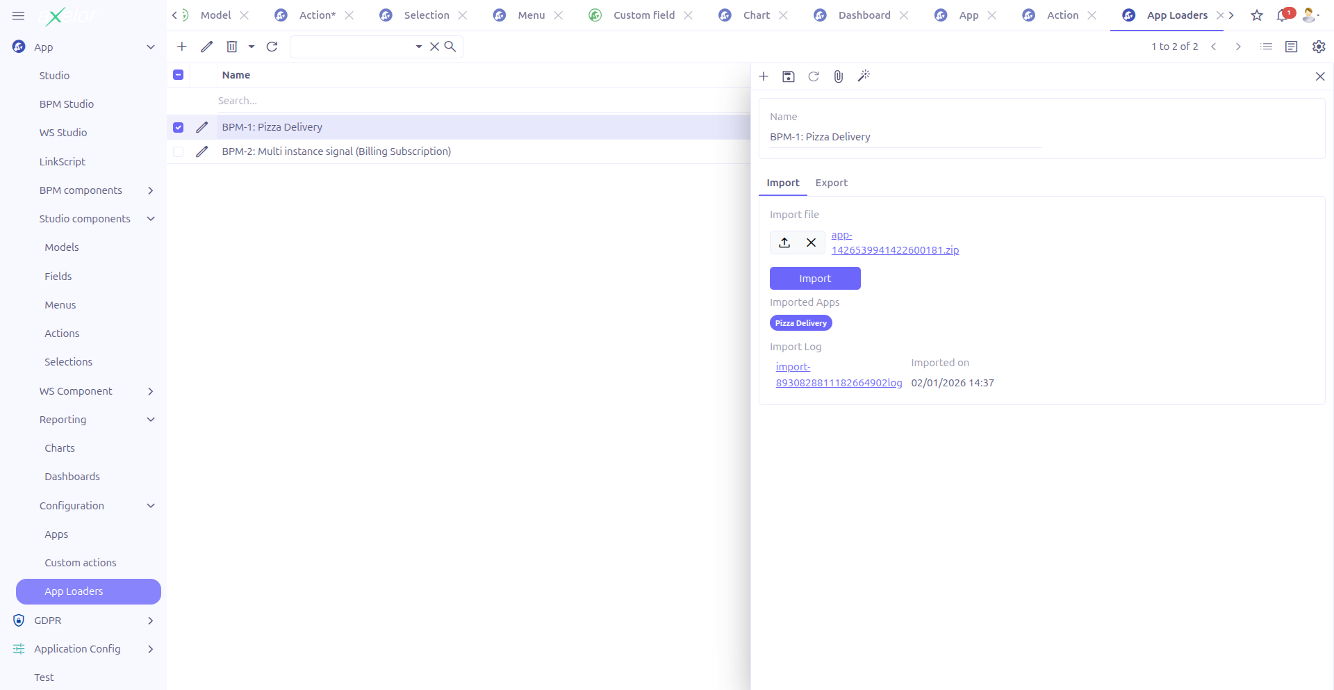 App Loader form