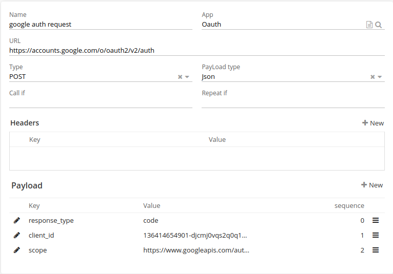 OAuth2 authentication request