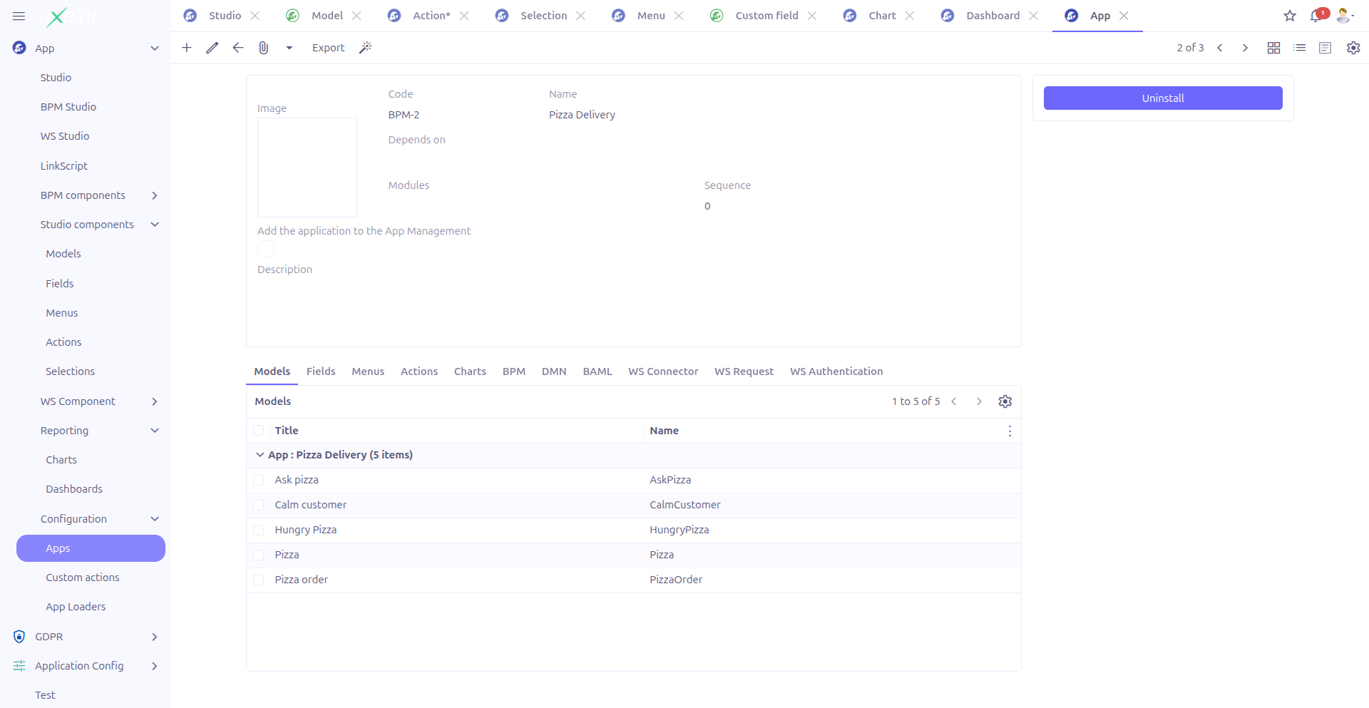 Studio App form